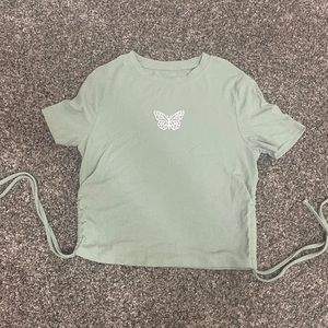 DRAWSTRING BUTTERFLY CROP TOP
